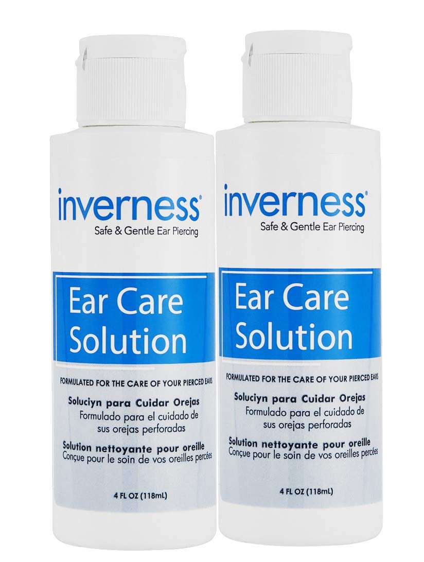INVERNESS solución cuidado piercing 4oz, paquete doble para cuidado constante.