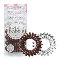 Invisibobble Original crystal-clear spiral hair tie with smooth grip for gentle hold.