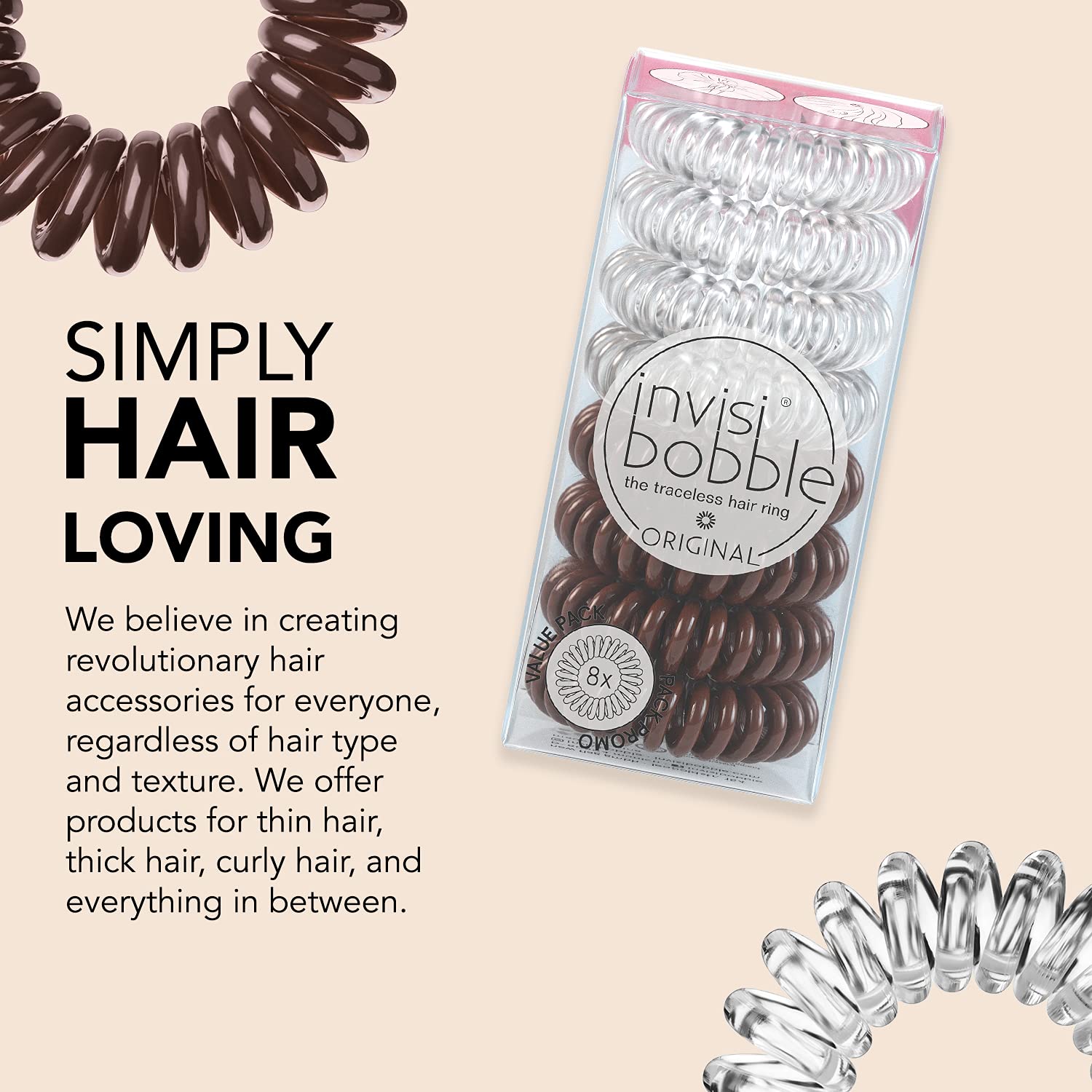 Invisibobble Original with HAIRLOVETECH claims less damage and fewer marks.