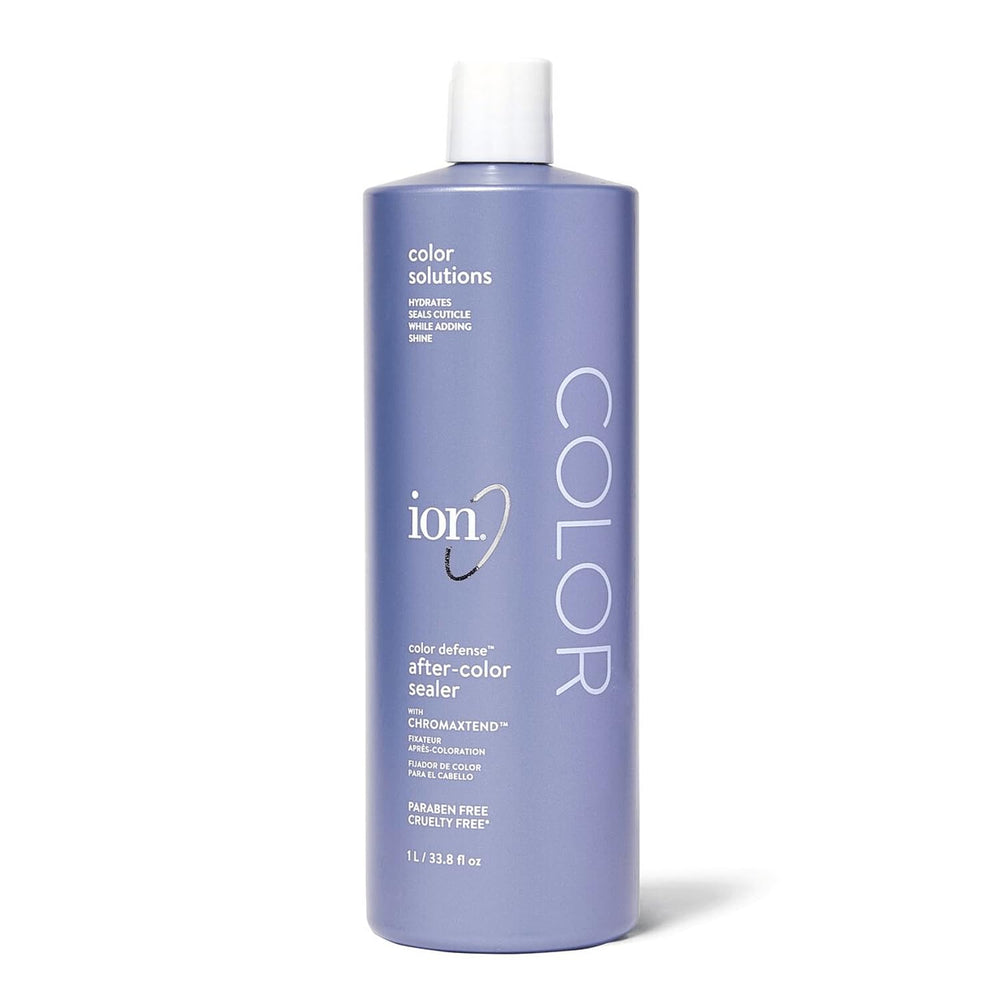 Ion Color Defense AfterColor Sealer bottle close-up showing color protection and shine.