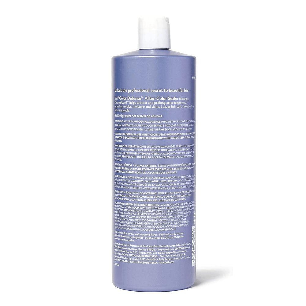 Ion Color Defense AfterColor Sealer application on damp hair for lasting color.