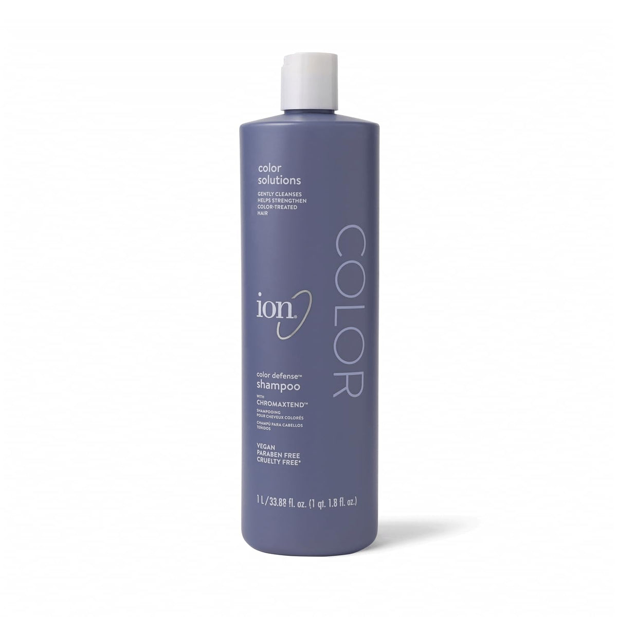 Ion Champú Defensor del Color, aplicación suave para cabello teñido y color protegido.