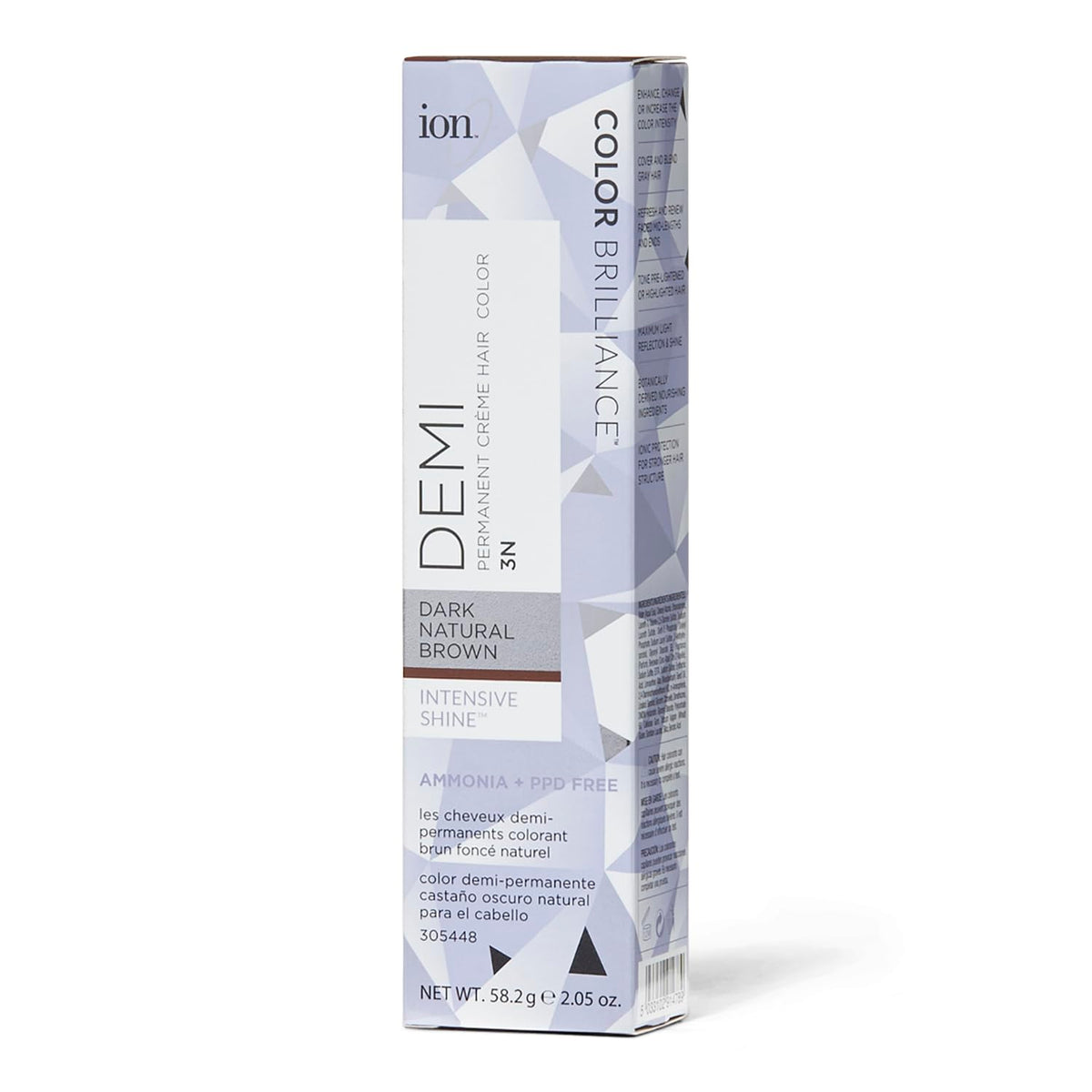 Ion Intensive Shine 3N bottle showing fade-resistant rich dark natural brown color.