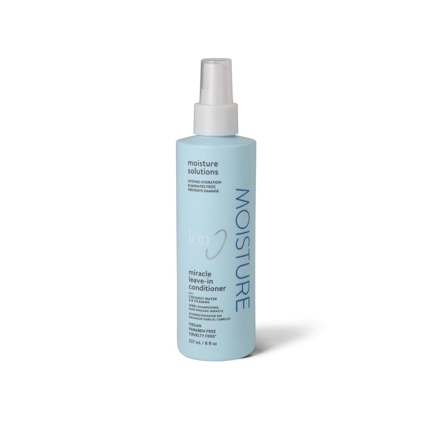 Ion Miracle Leave In Conditioner, botella de dosificación para hidratación suave del cabello