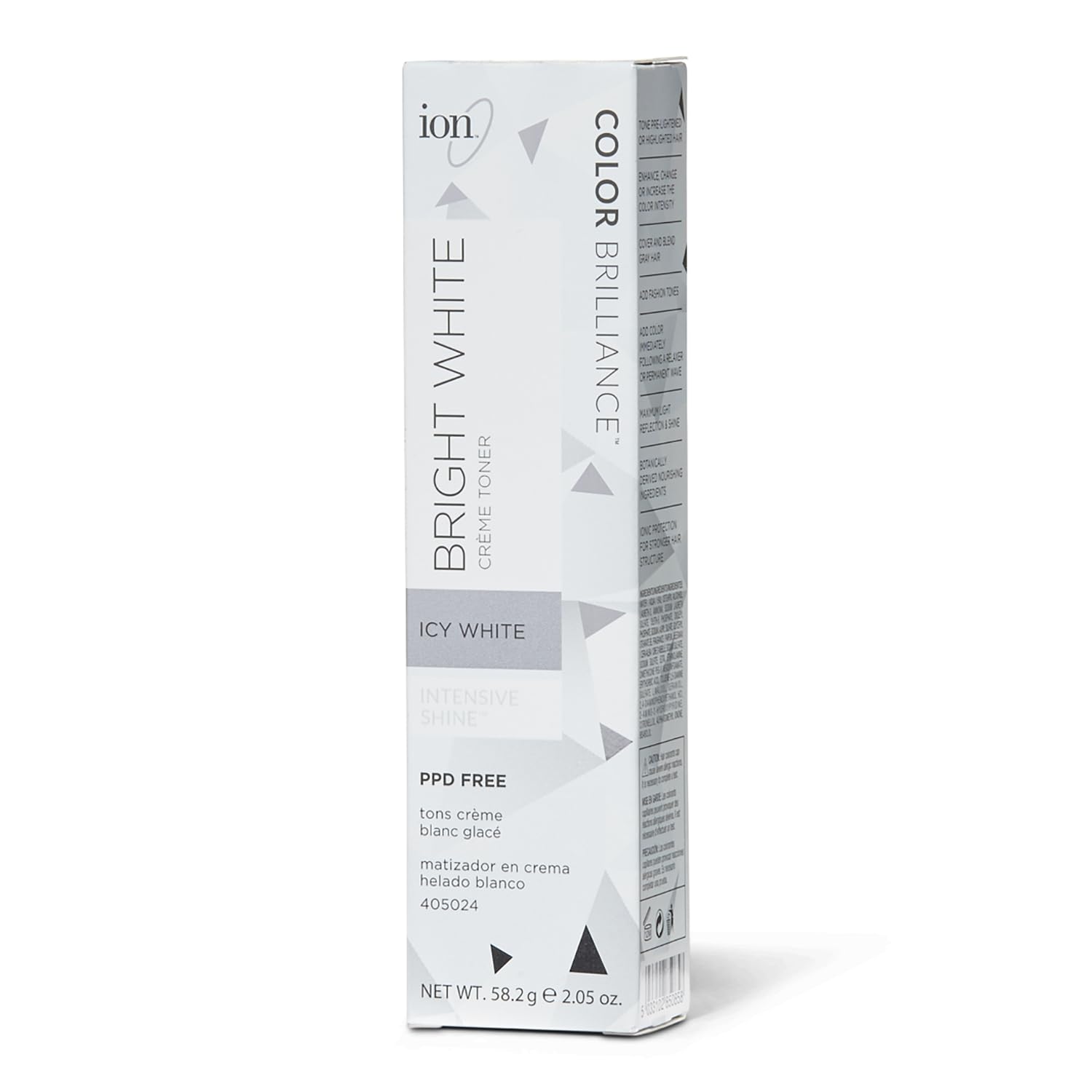 Ion Permanent Brights Creme Toner Icy White bottle for easy tone control and vegan care