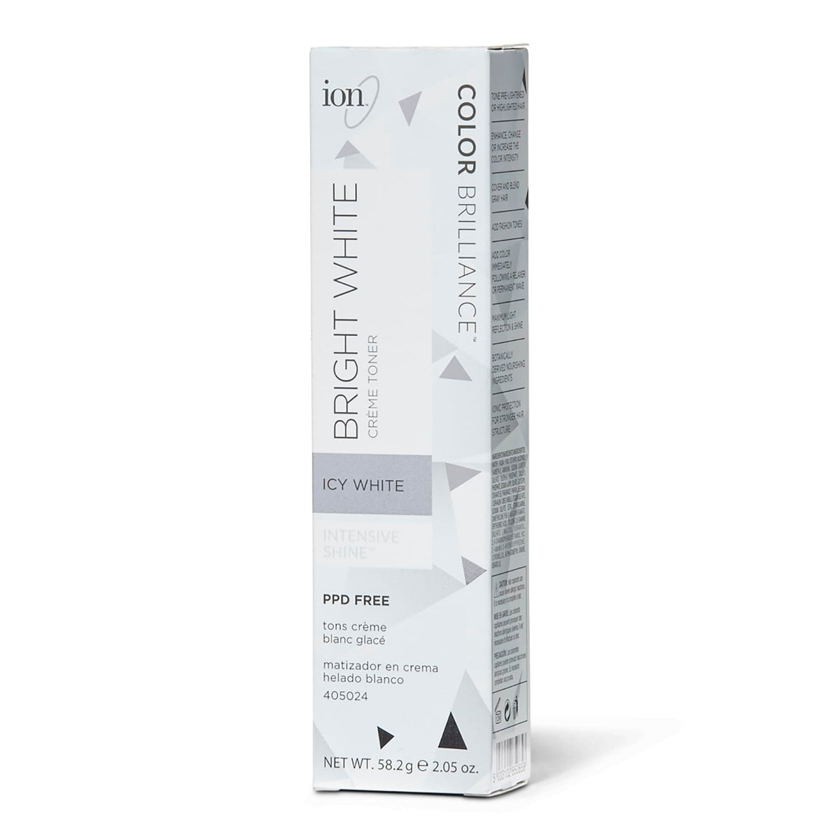 Ion Permanent Brights Creme Toner Icy White bottle for easy tone control and vegan care