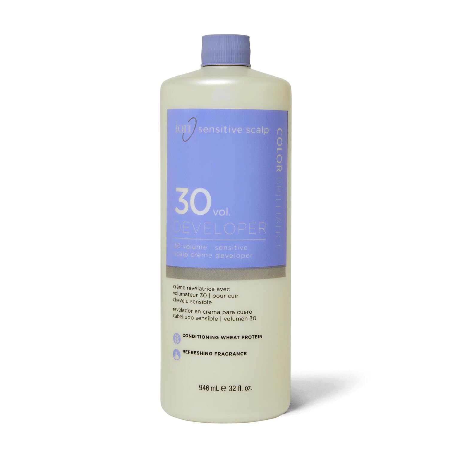 Ion Sensitive Scalp 30 Volume Creme Developer bottle ready for lift with conditioning wheat germ protein