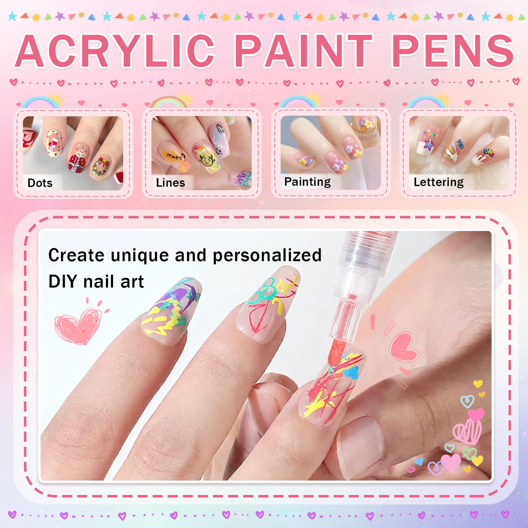 IONSGAKO long-lasting polish pens provide durable nail art results.