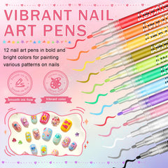 IONSGAKO fine-tip nail art pens enable precise patterns and lines.