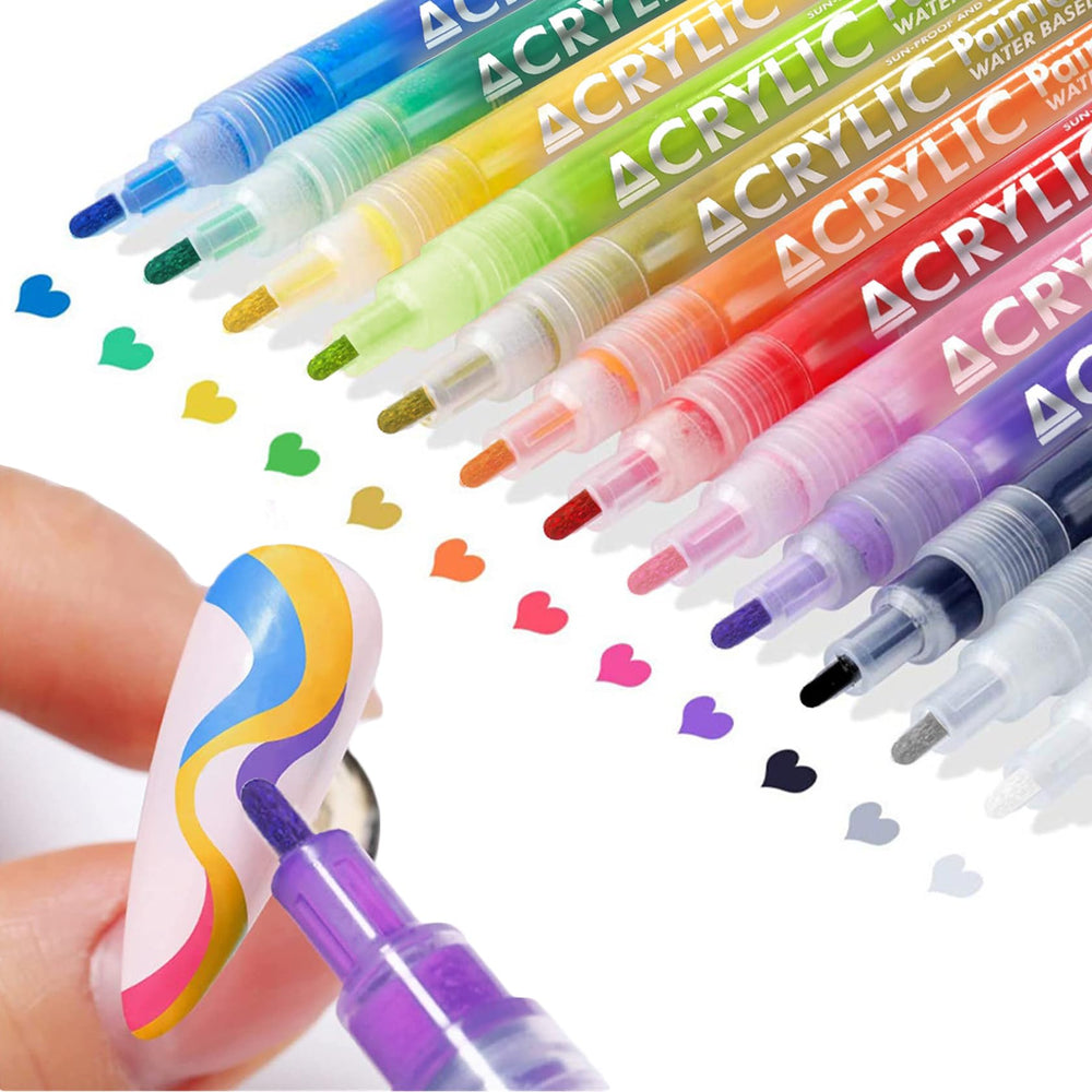 IONSGAKO Nail Art Pens Set open package showing vibrant colors ready for use.