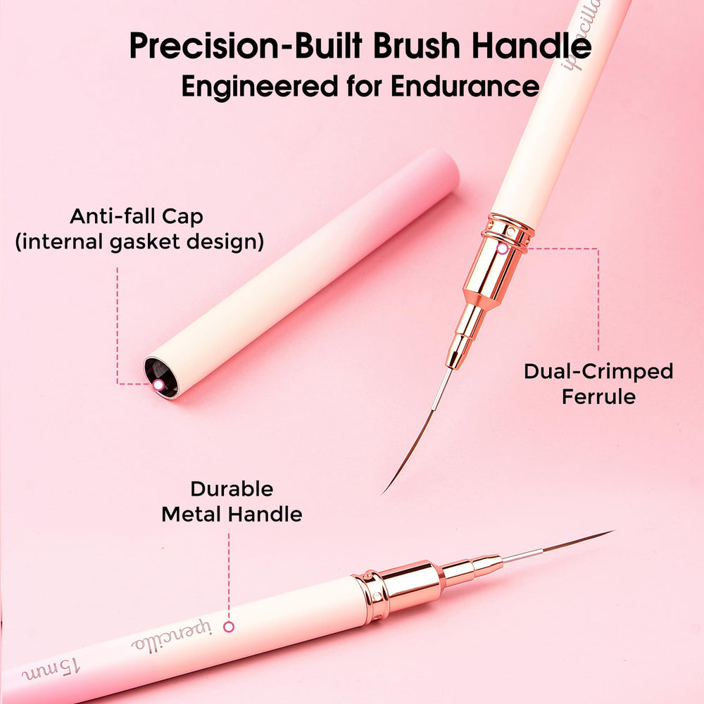 Ipencillo liner brush cap with gasket protects bristles during storage.