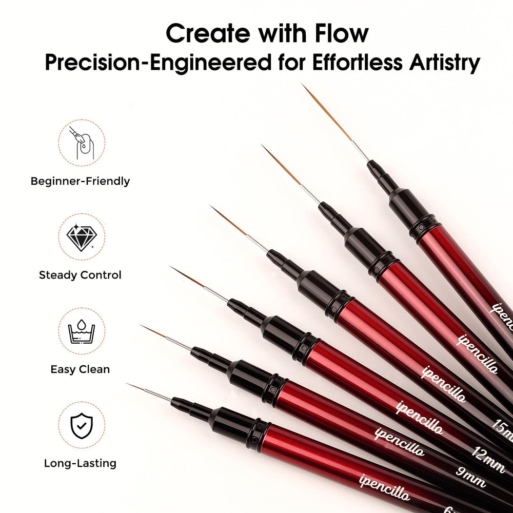 IPENCILLO Ipencillo 18mm nail art brush for bold outlines and soft fills