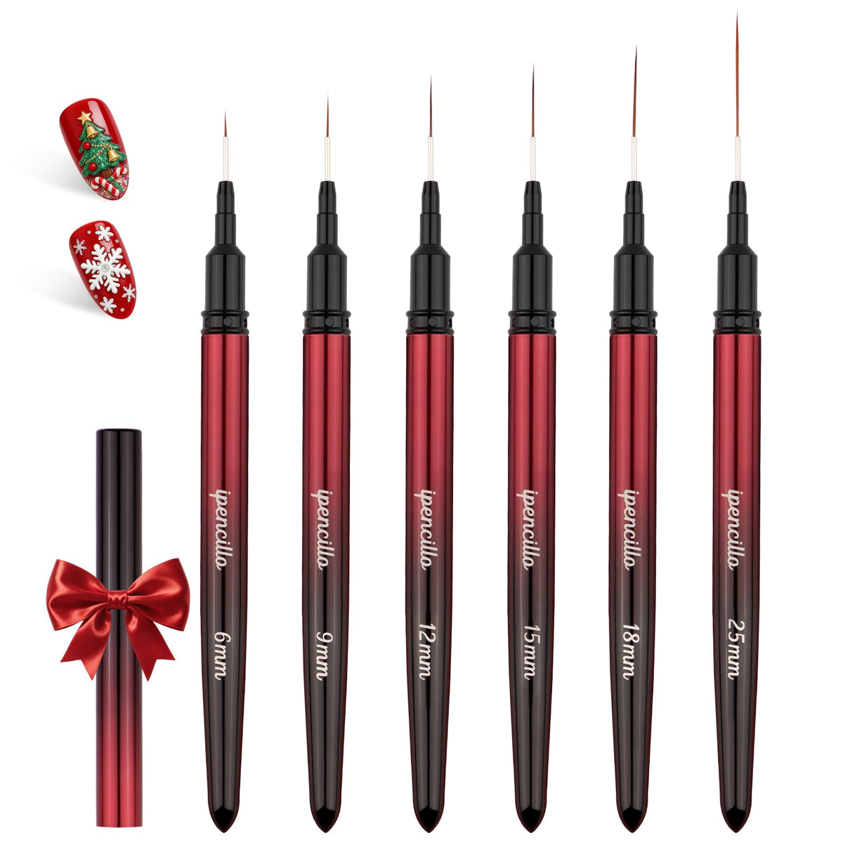 IPENCILLO Ipencillo 6mm nail art brush for precise fine lines and edge work