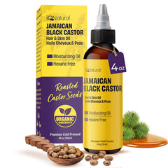 IQNATURAL aceite castor negro jamaicano 4oz – para crecimiento capilar.