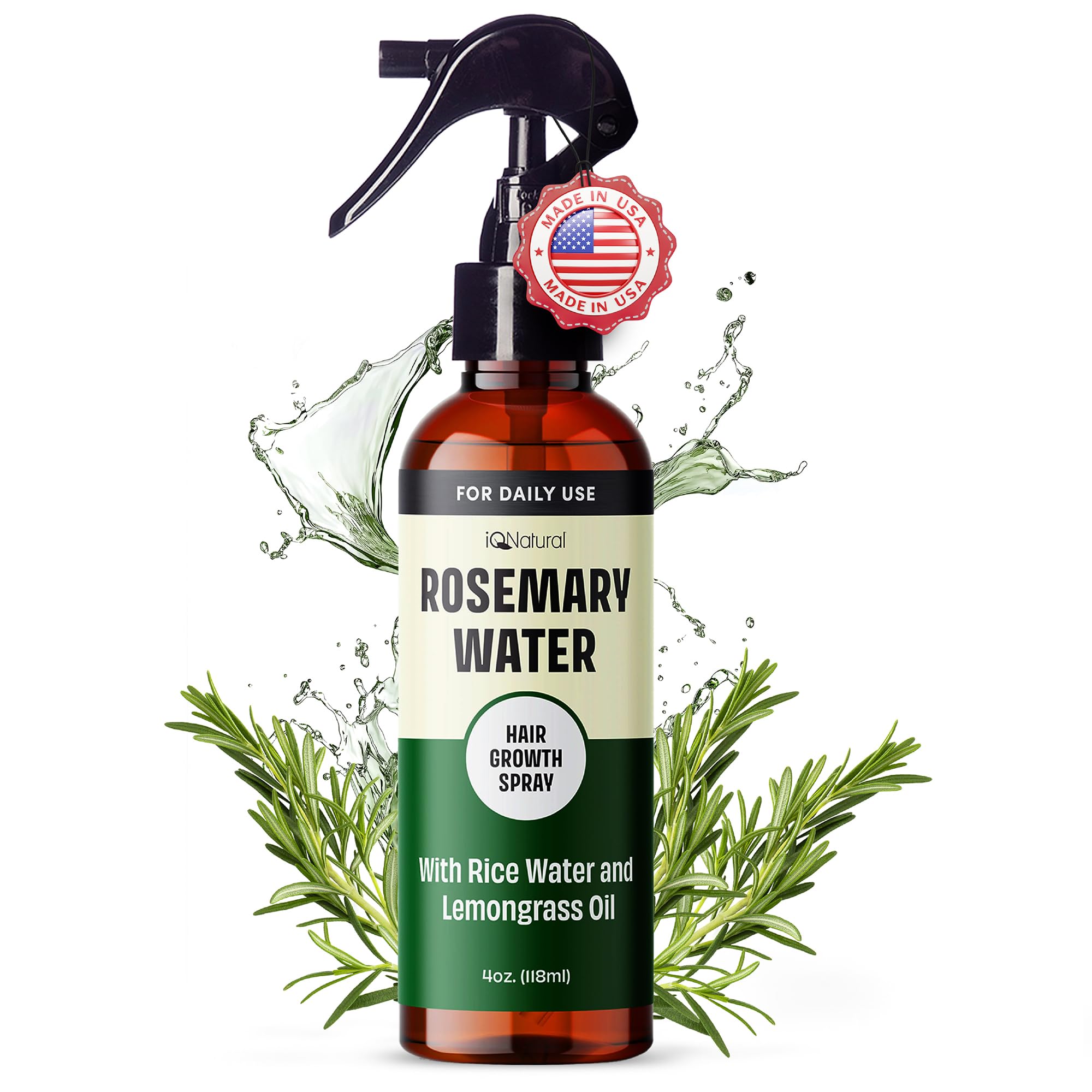 IQNATURAL romero agua spray cabello botella: refresca y revitaliza el cuero cabelludo.
