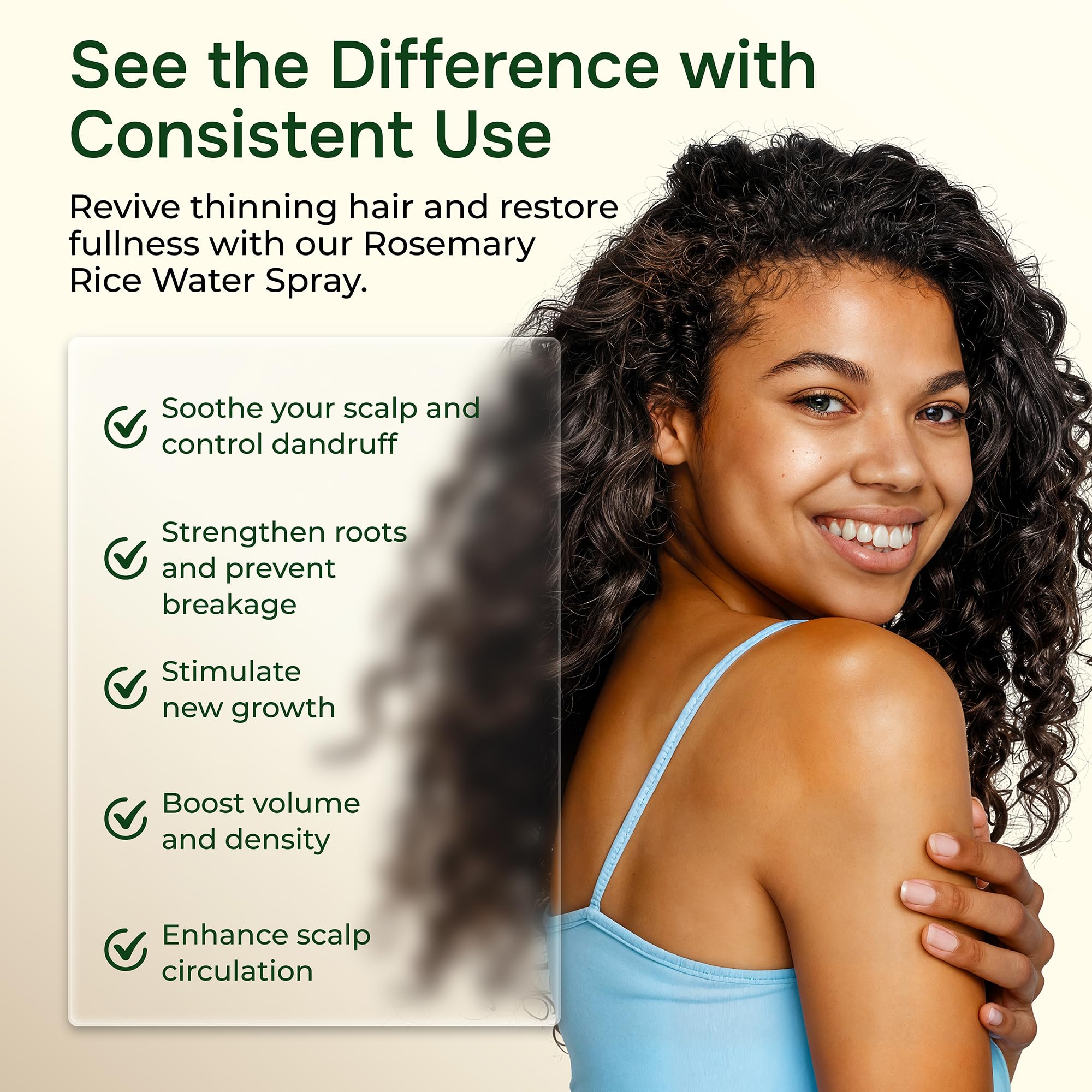 IQNATURAL romero agua spray textura ligera para cabello suave.