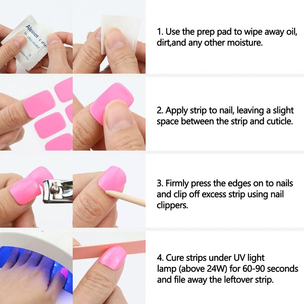 IQXGE acabado brillante en uñas gracias a las tiras gel semicuradas
