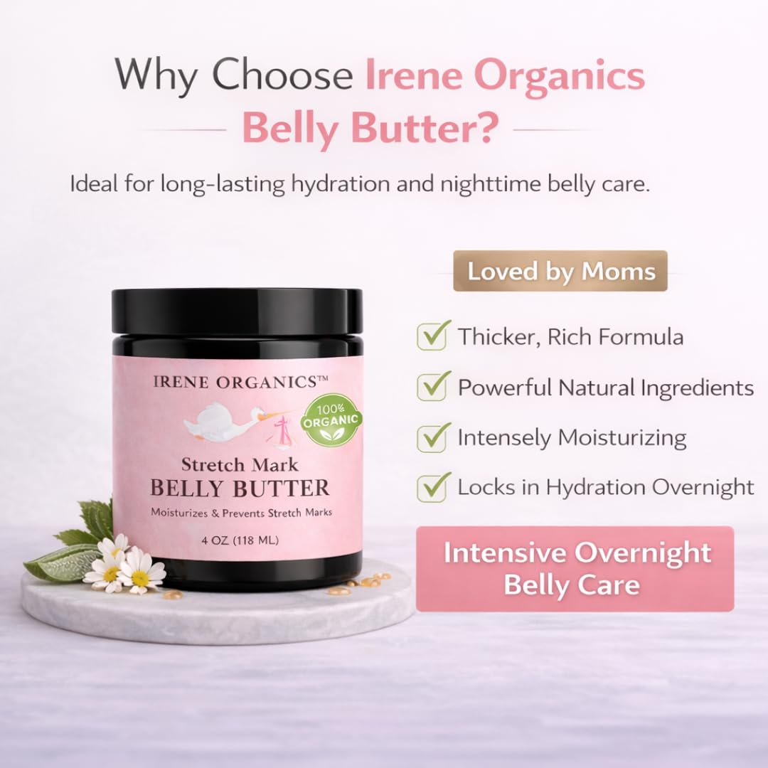 Irene Organics Belly Butter calendula calming for dry, itchy skin