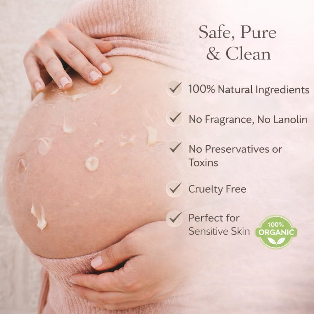 Irene Organics Belly Butter nighttime application for long-lasting moisture