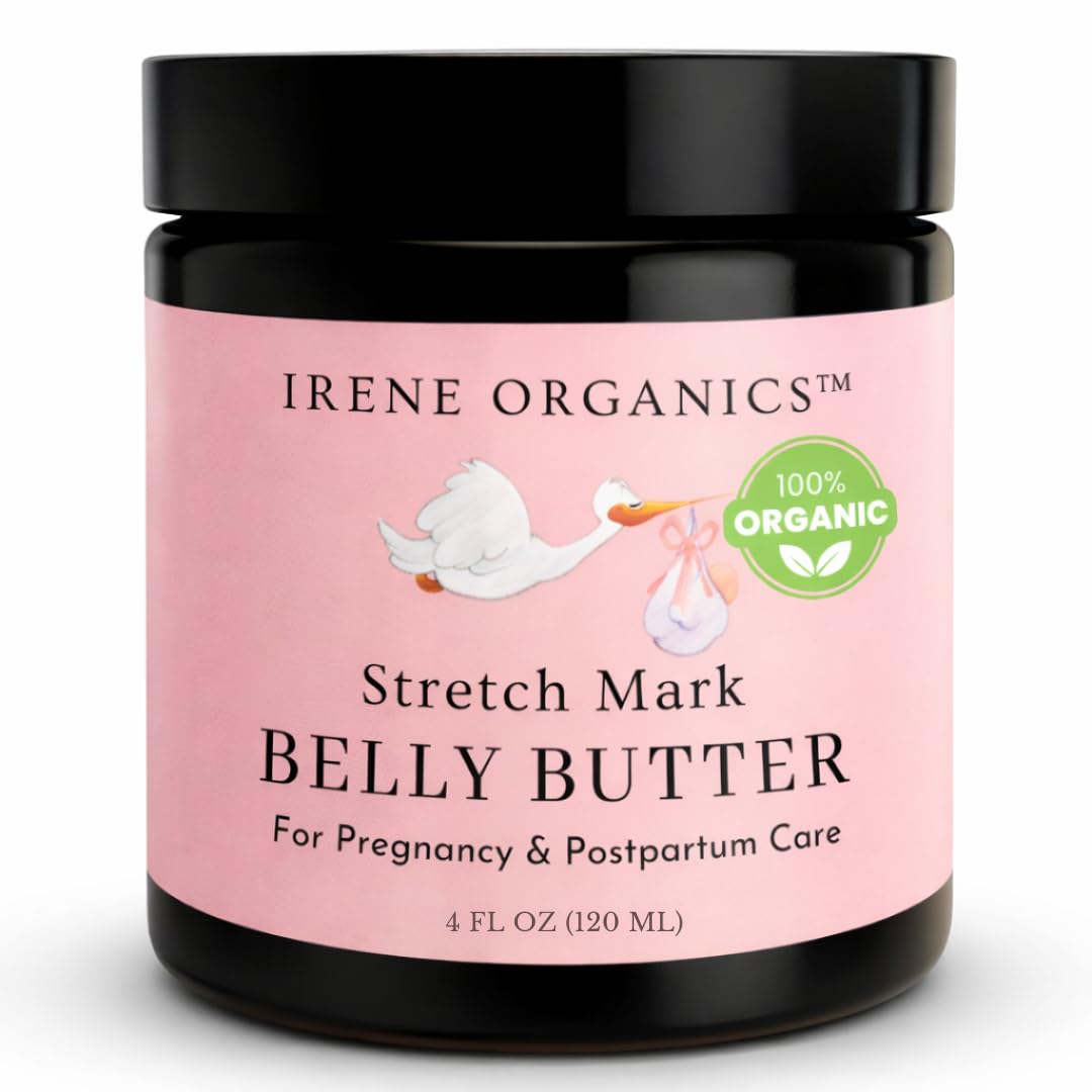 Irene Organics Belly Butter rich hydration for dry, stretching skin during pregnancy