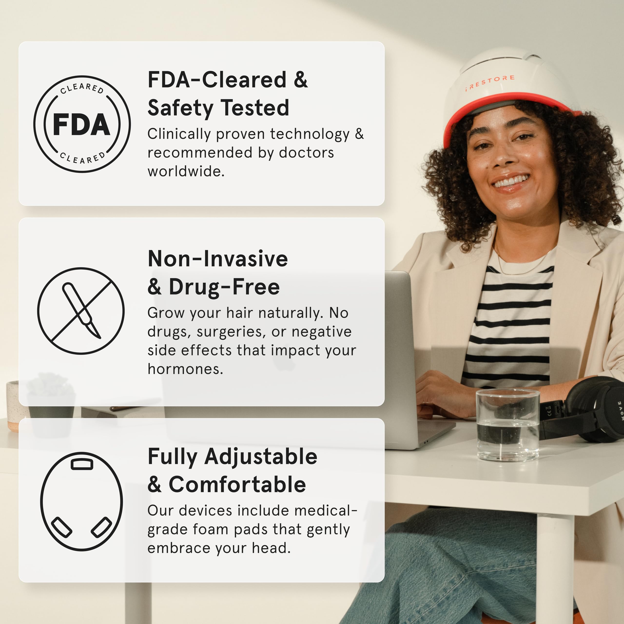 iRestore Pro at-home treatment setup for convenient daily use.