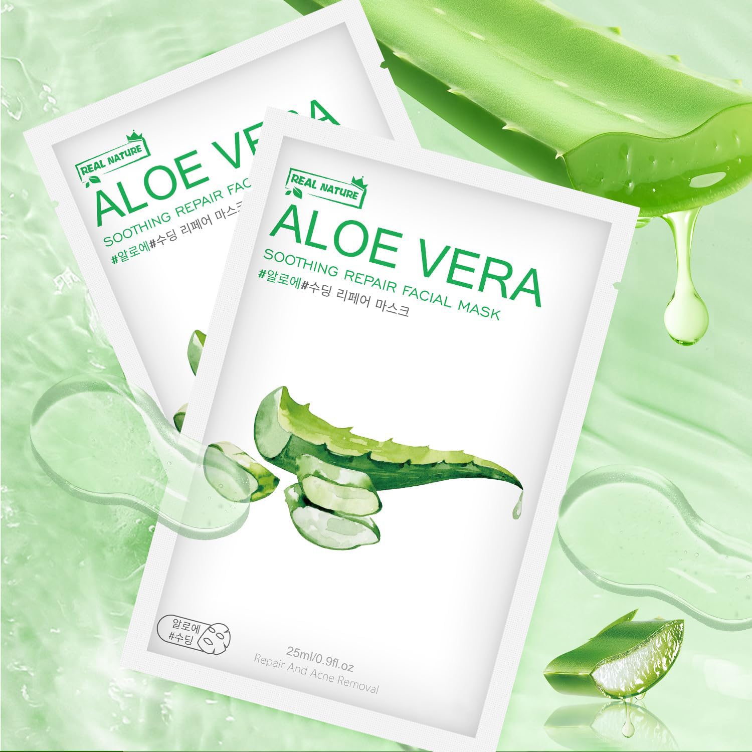 IREV Aloe Vera Face Mask after sun-care use calms irritated skin.