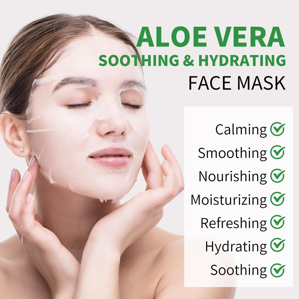 IREV Aloe Vera face mask application demonstrates quick 15-minute hydration