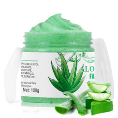 IREV Aloe Vera Facial Scrub bottle shows soothing hydration in a clean design