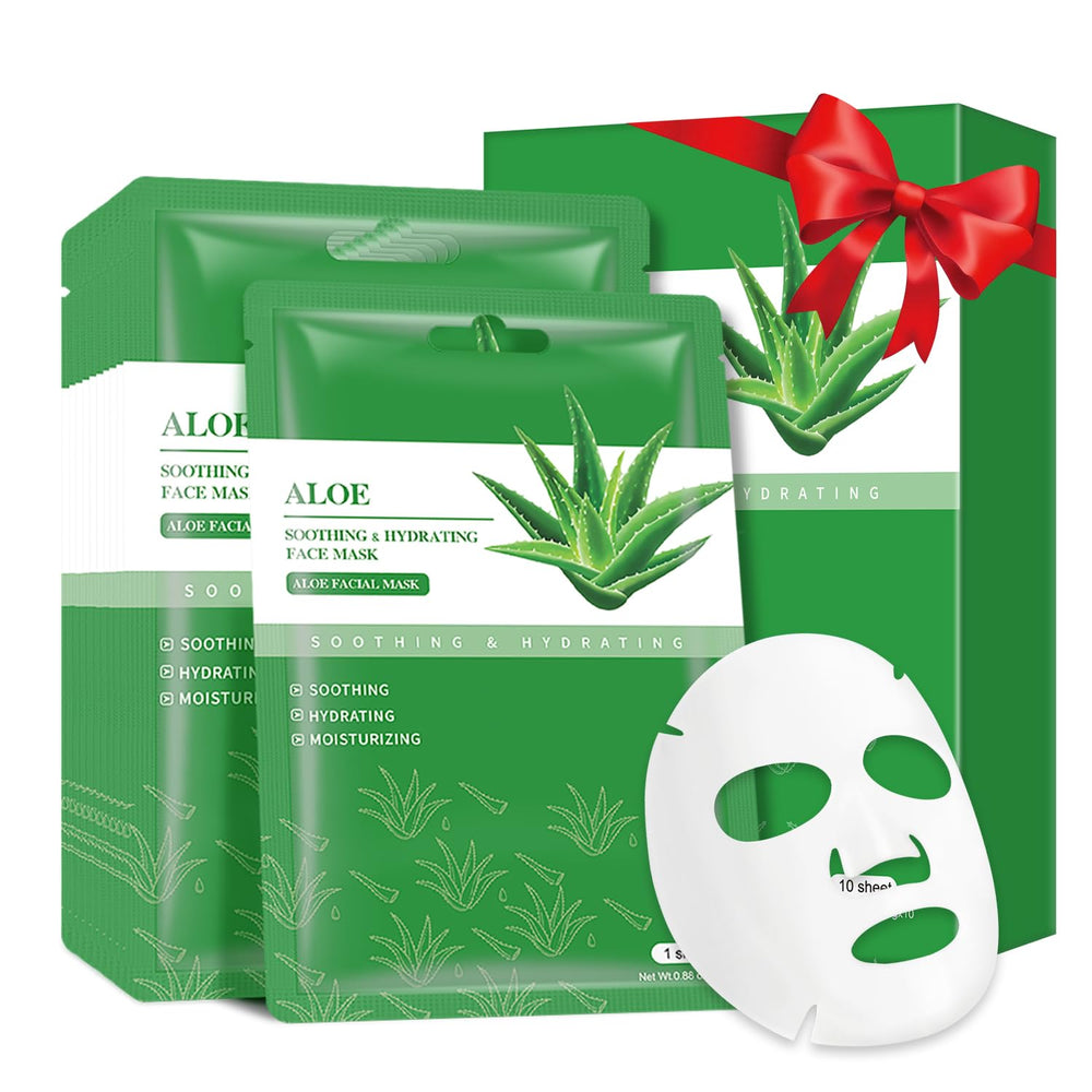 IREV Aloe Vera soothing mask box with 10-pack for hydrating skin