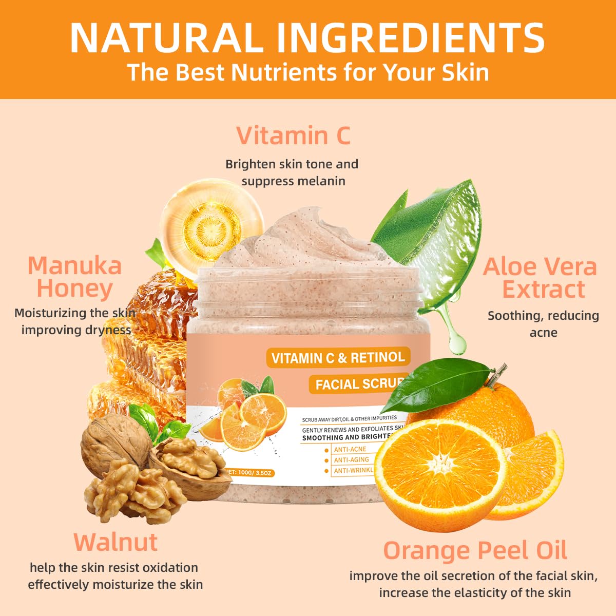 IREV Exfoliante facial de uso diario, mantiene textura suave.