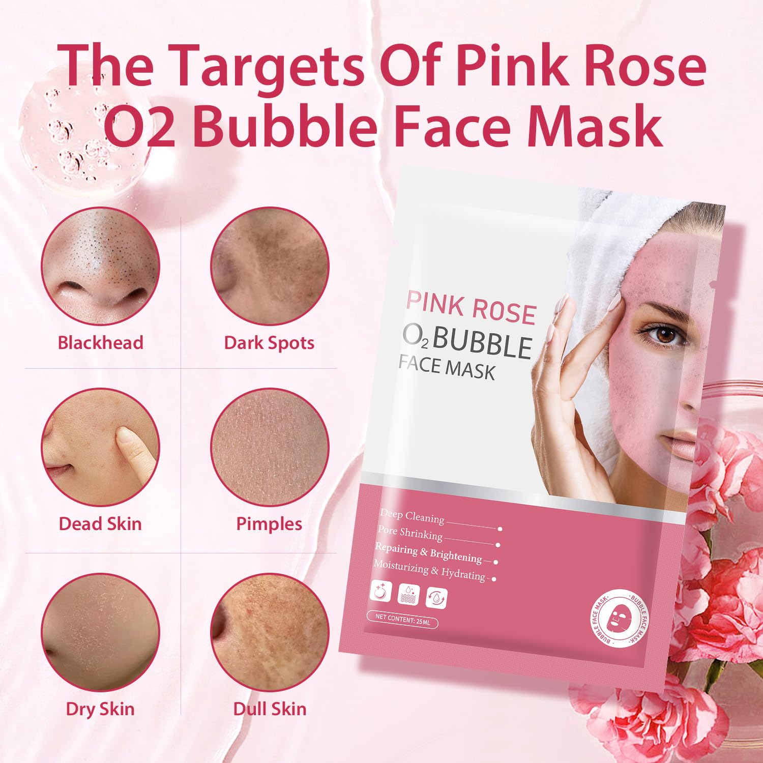 IREV Rose extract close-up promoting brightening and hydration potential.
