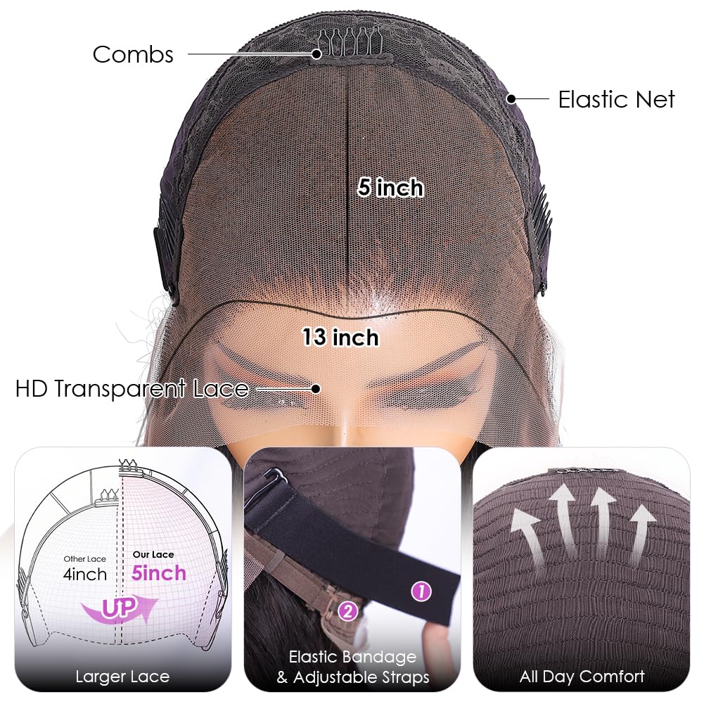 Iris Queen lace front wig with middle, side, and free part options.