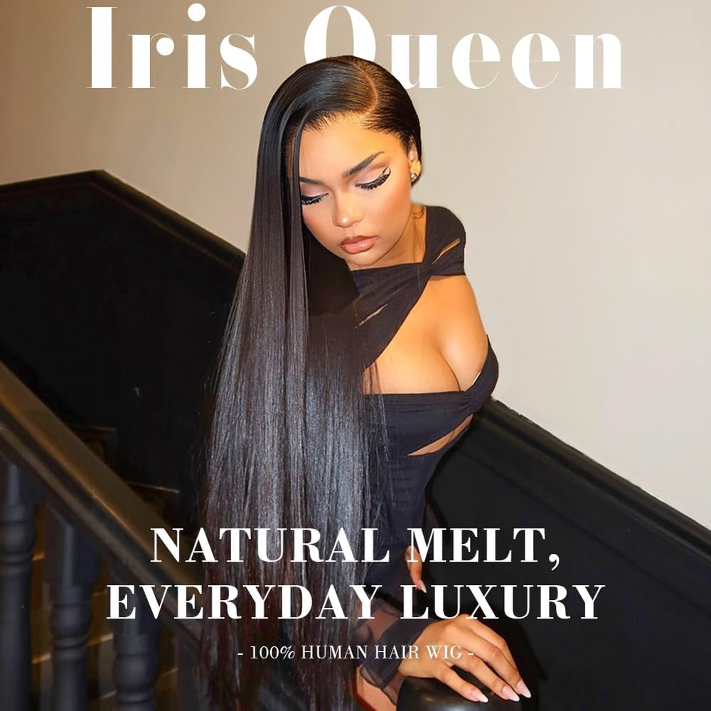 Iris Queen pre-plucked hairline detail for a seamless installation.