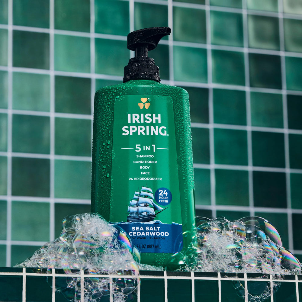 Irish Spring 5-in-1 foam shows rich lather for a thorough cleanse.