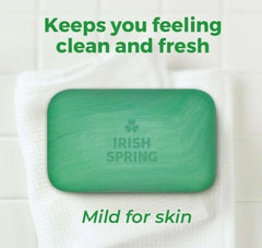 Bright view of Irish Spring Aloe bar soap in multipack carton