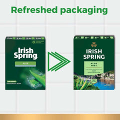 Irish Spring Aloe deodorant soap bar pack back highlights 12 hour protection claim