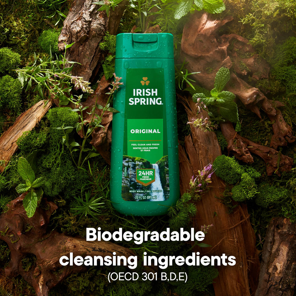 Irish Spring Original, aroma fresco que acompaña la rutina matutina.