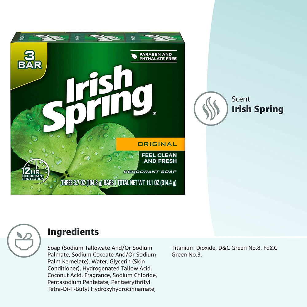 Irish Spring Original, espuma suave al ducharse con fragancia revitalizante