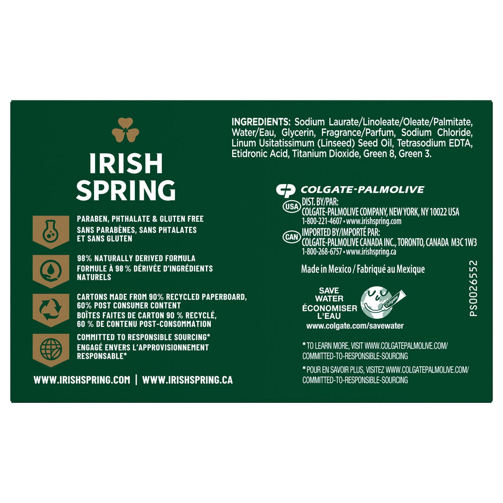 Irish Spring Original soap bar lathering to reveal refreshing foam