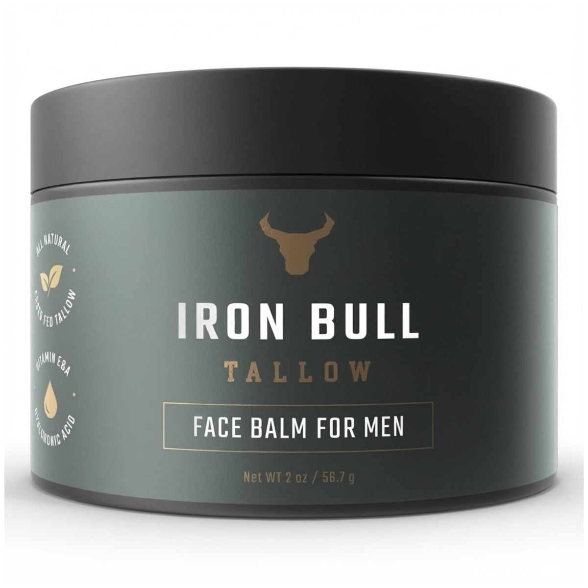 Iron Bull Tallow Face bottle pour highlights a clean, natural daily moisturizer.