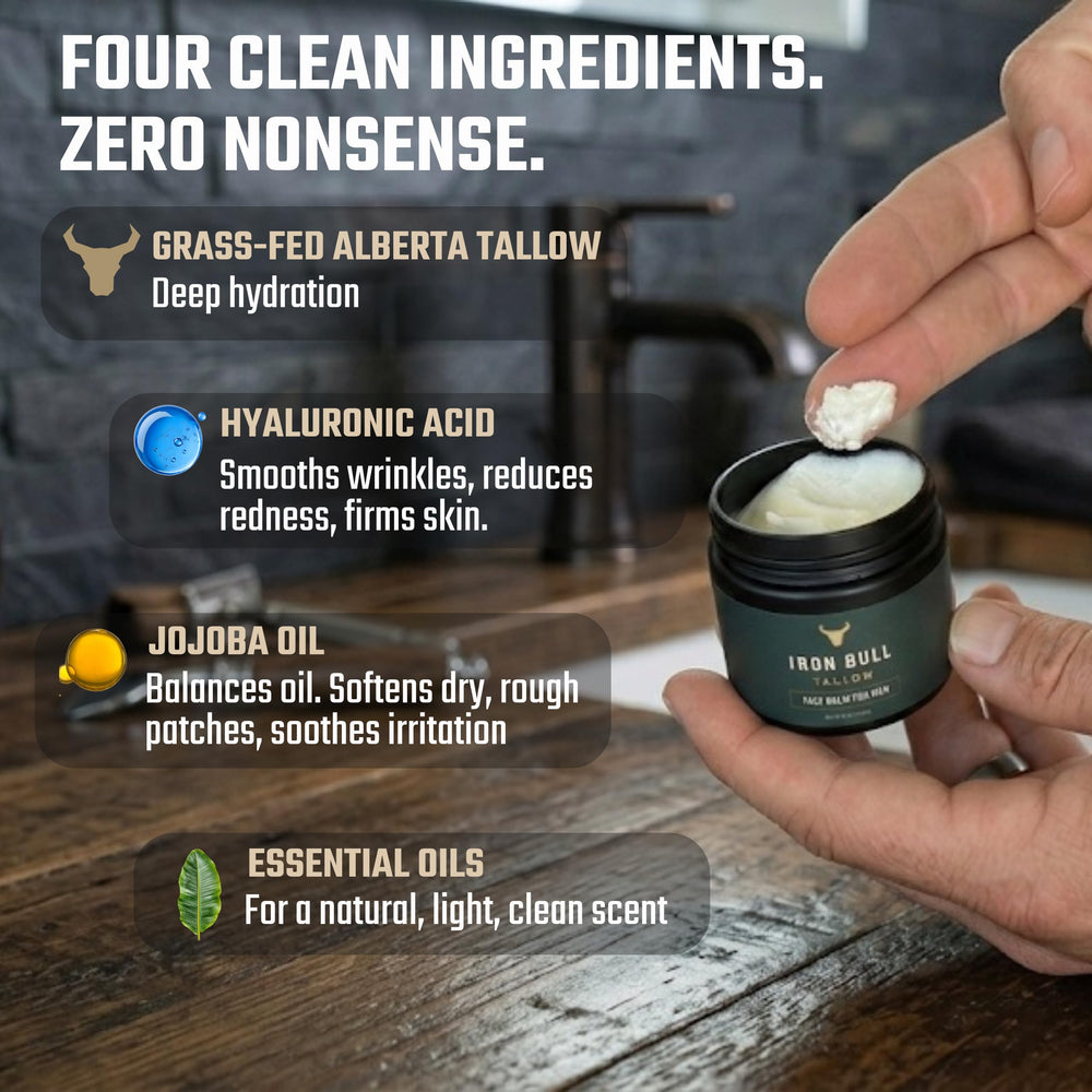 Iron Bull Tallow natural scent reveals sandalwood and citrus notes.