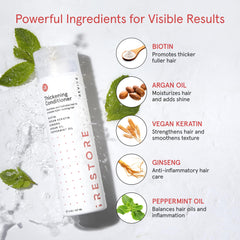 Creamy texture of iRestore Biotin Hair Conditioner shown on skin surface.