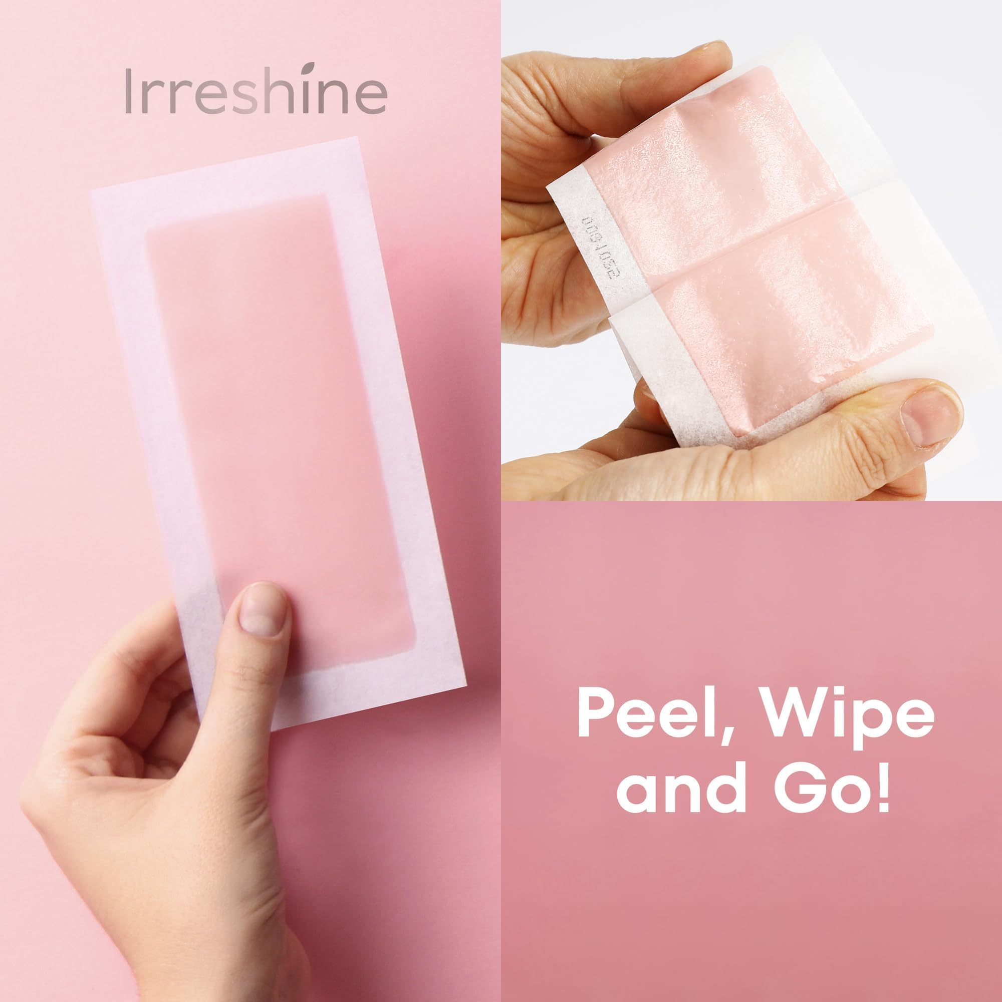 irreshine wax strips packaging highlights travel friendly kit