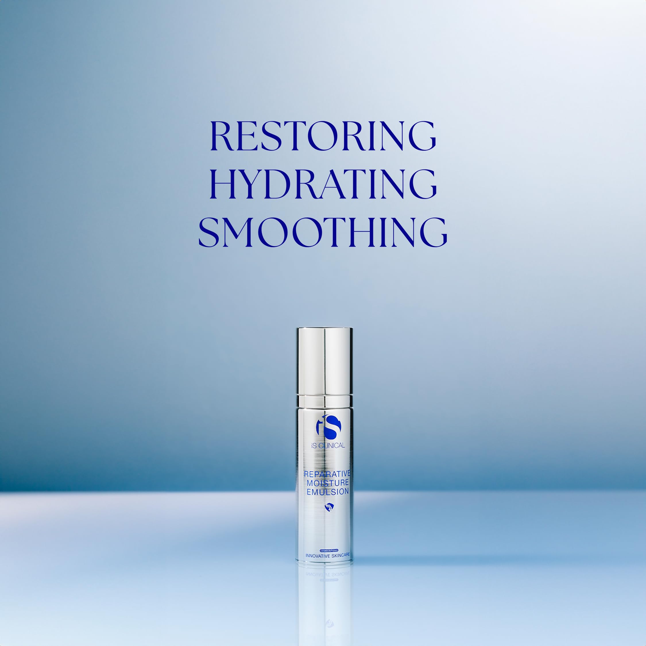 iS CLINICAL Reparative Moisture Emulsion ingredients graphic showcases botanicals and antioxidants.