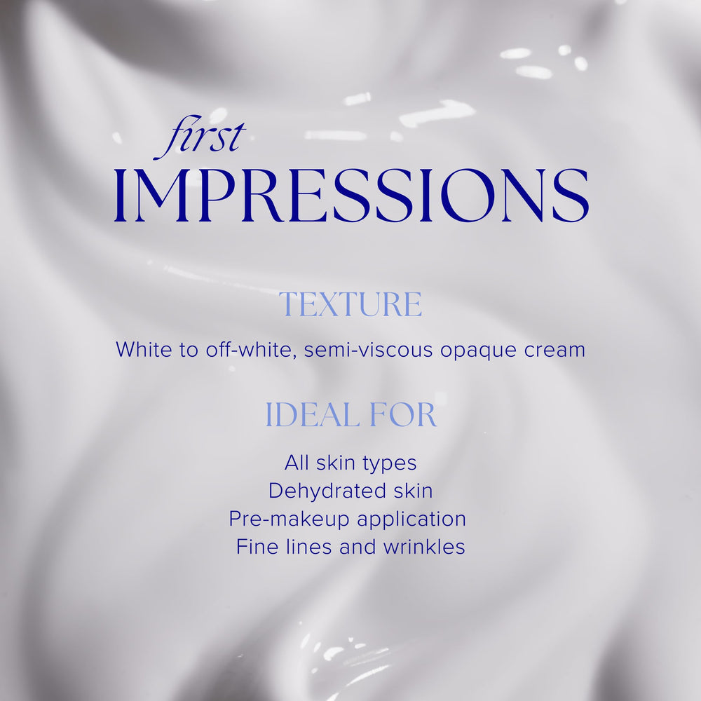 iS CLINICAL Reparative Moisture Emulsion texture swatch highlights rich, breathable hydration.