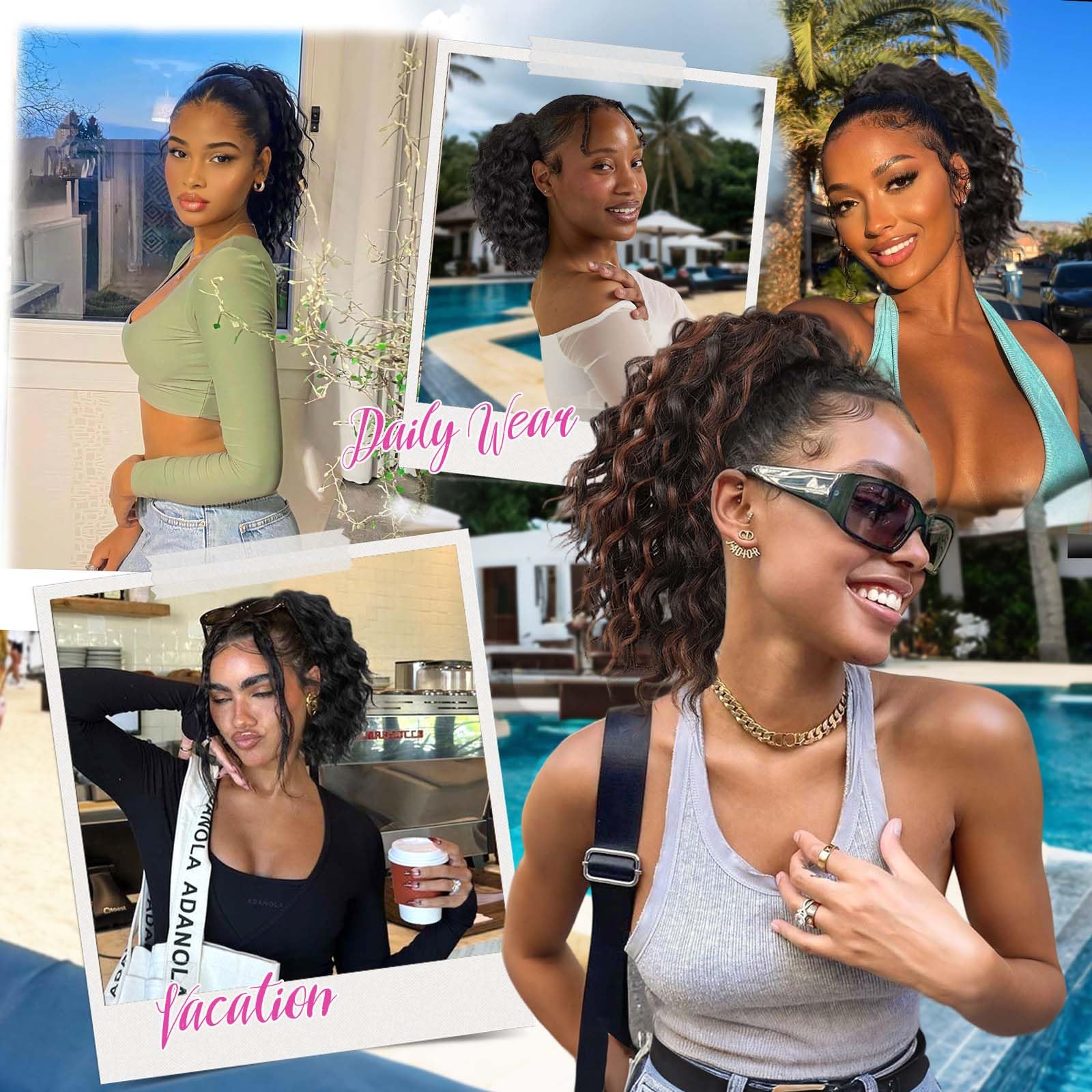 Isaic four-clip secure ponytail ensures stable styling
