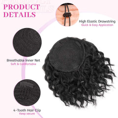 Isaic ponytail drawstring clip-system secures your style with easy attachment