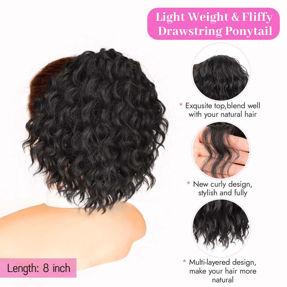 Isaic synthetic curly ponytail black provides durable, long-lasting curls