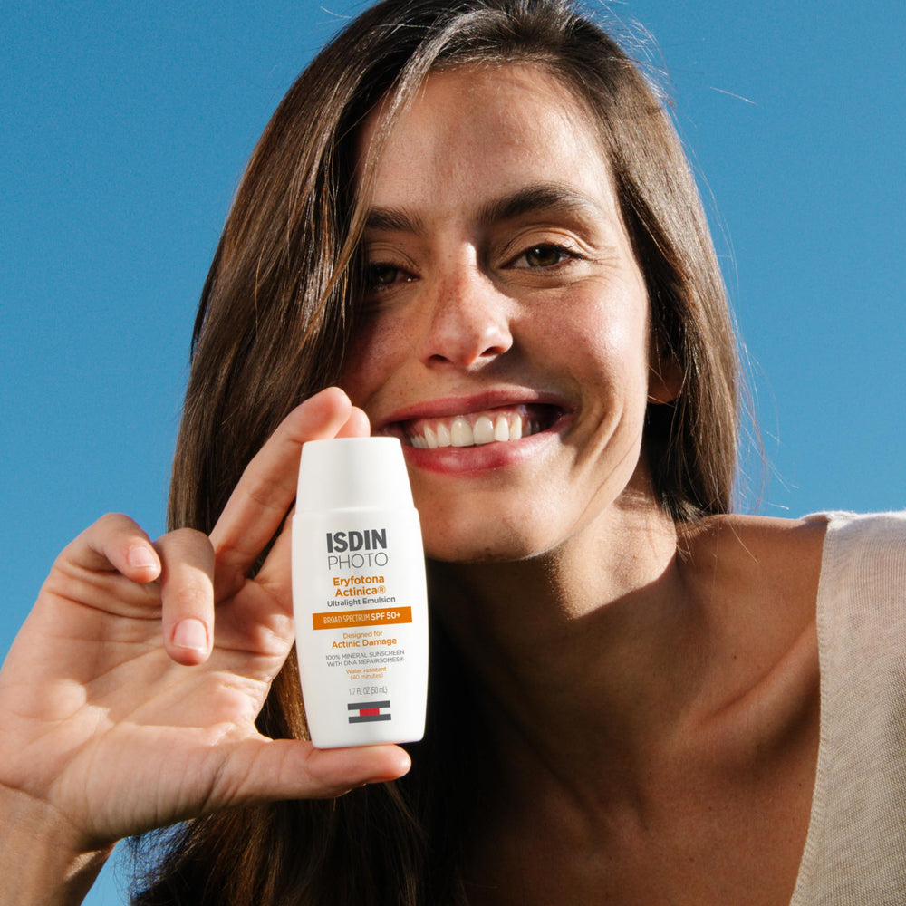 ISDIN Eryfotona Actinica fast-absorbing sunscreen ideal for morning routines.