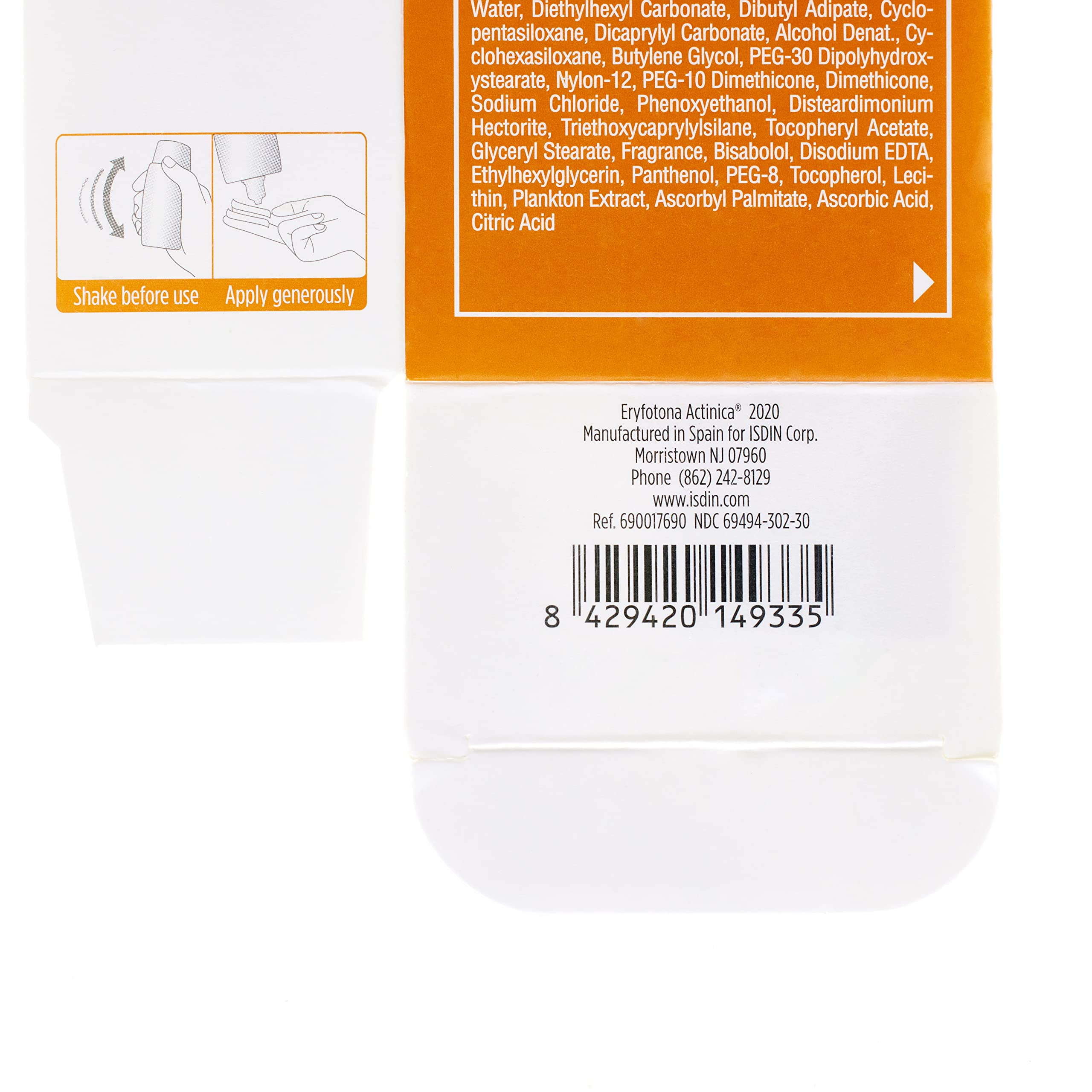 Minimalist ISDIN Actinica packaging close-up